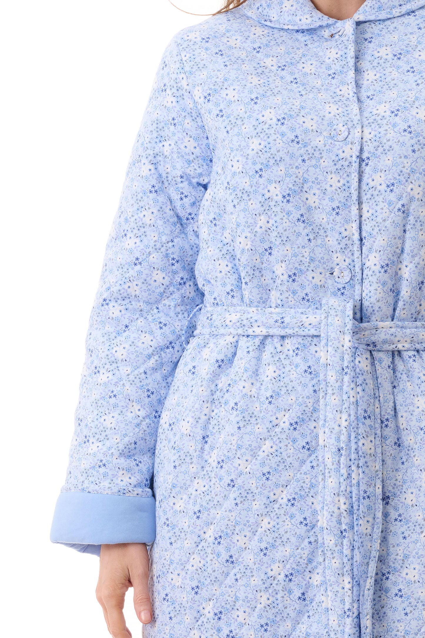 GIVONI:  LP Katie Print Mid Length Quilted Gown