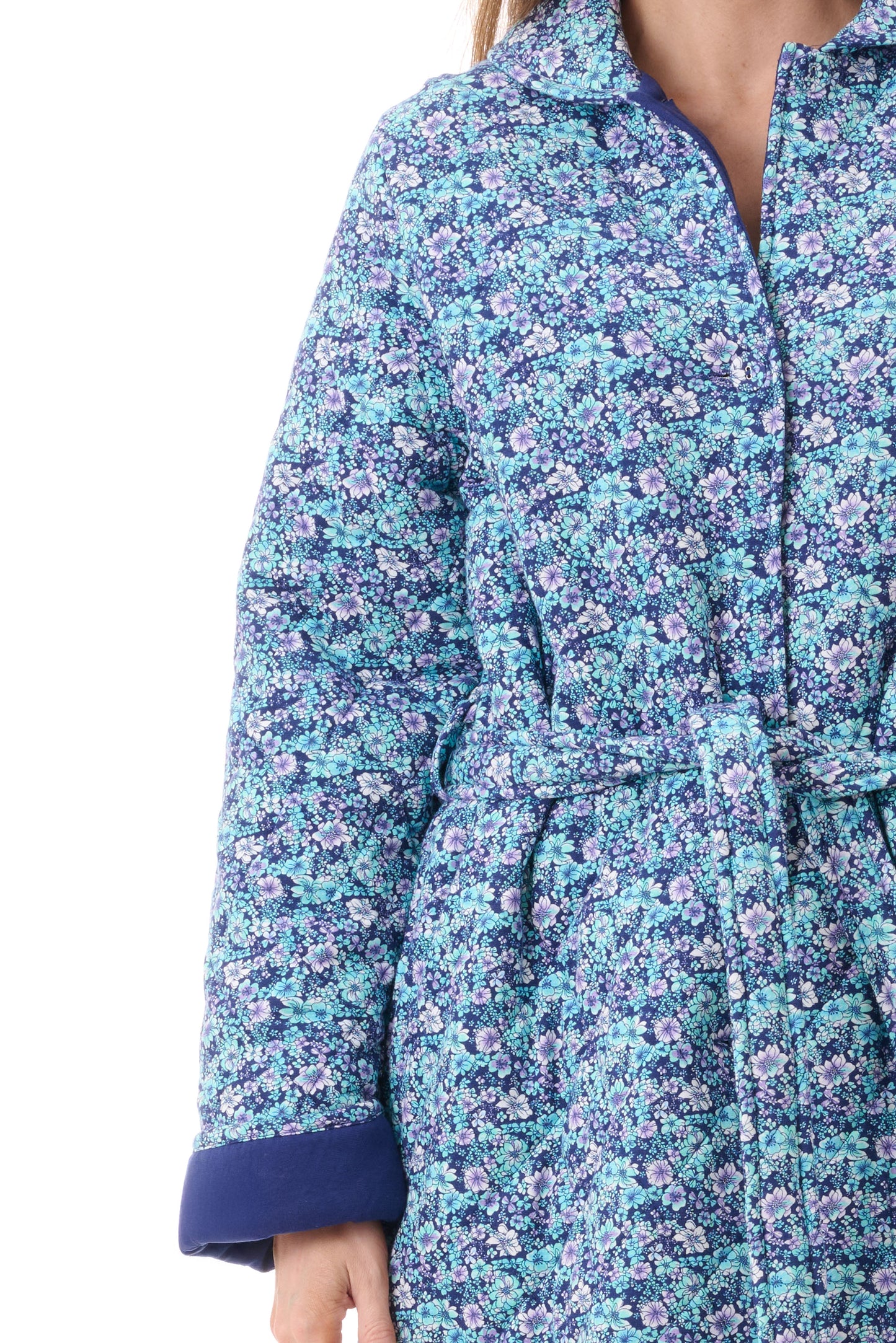 GIVONI:  LP Jada Print Long Length Quilted Gown