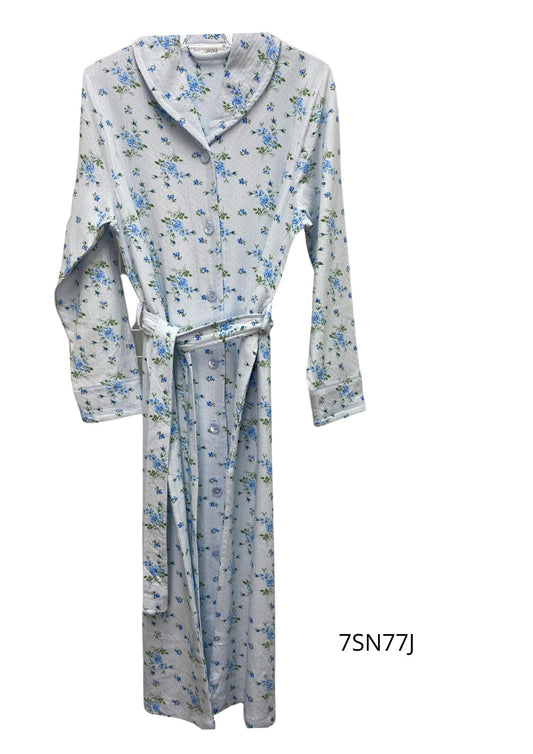 Givoni:  Long Sleeve Mid Length Dressing Gown Cotton 'Jessica'