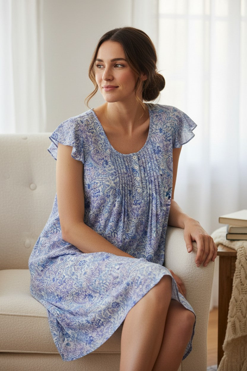 GIVONI - Luca Flutter Sleeve Short Nightie
