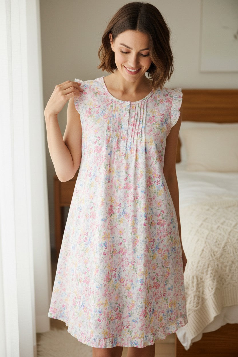 GIVONI - Naples Frill Sleeve Short Nightie