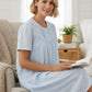 GIVONI - Check Seersucker Woven Short Sleeve Short Nightie