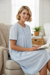 GIVONI - Check Seersucker Woven Short Sleeve Short Nightie