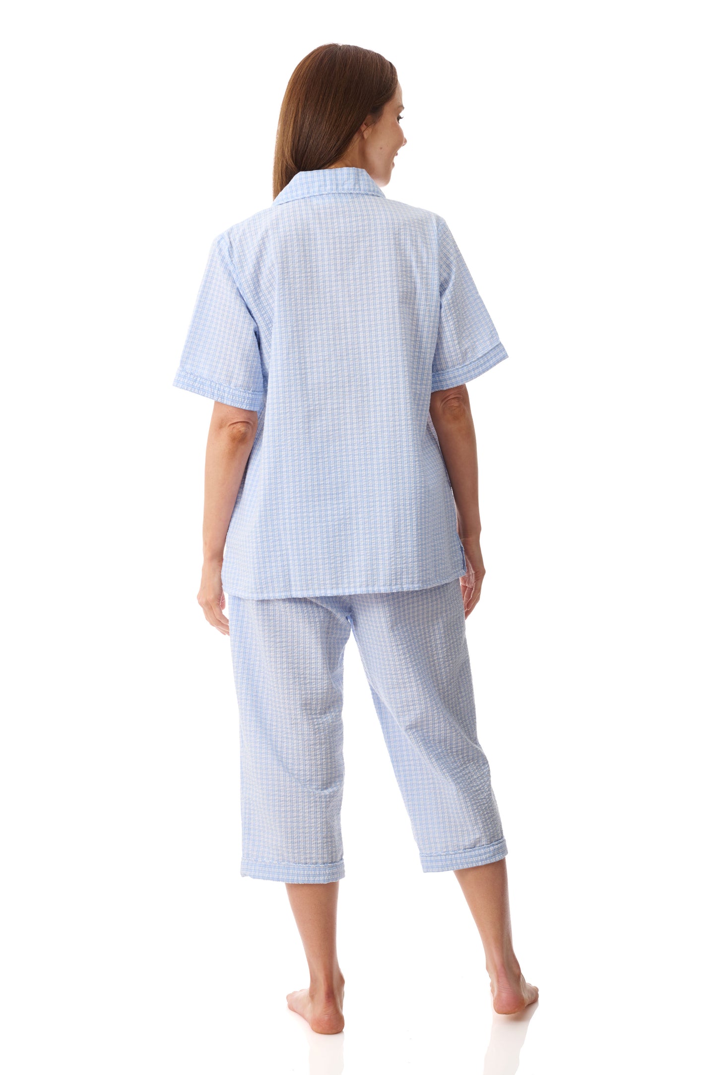 GIVONI - Check Seersucker Woven Capri Pyjama