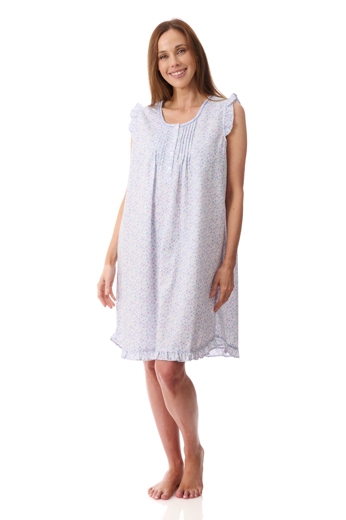 GIVONI - Salerno Seersucker Sleeveless Short Nightie
