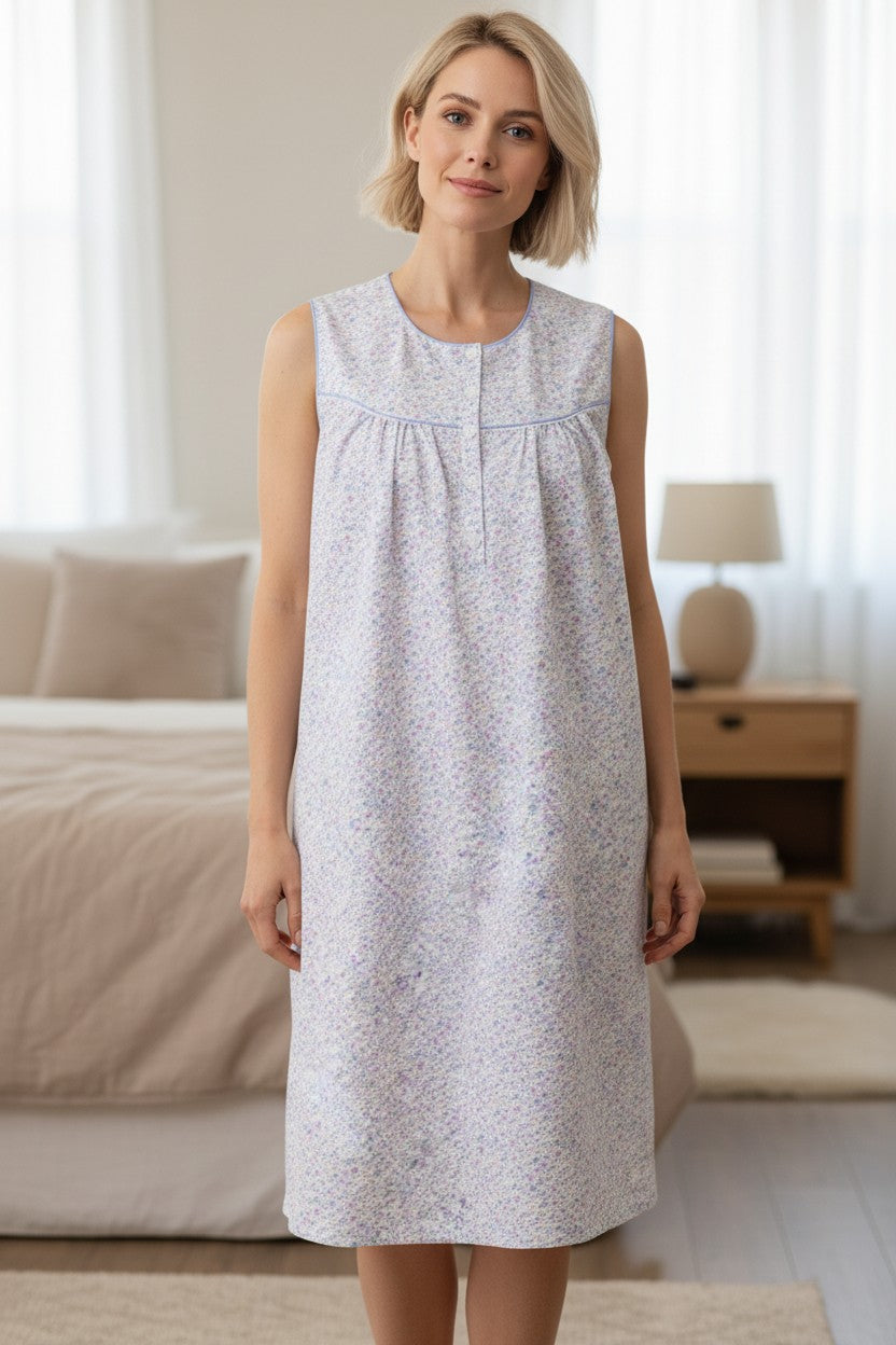 GIVONI - Salerno Seersucker Sleeveless Short Nightie