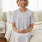 GIVONI - Salerno Seersucker Short Sleeve Short Nightie