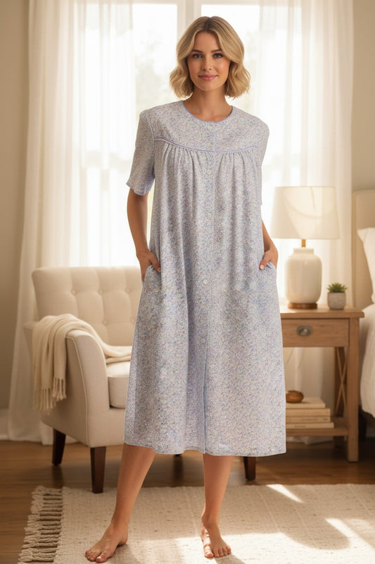 GIVONI - Salerno Seersucker Short Sleeve Brunchcoat