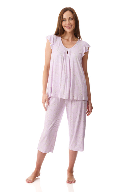 GIVONI - Waterford Flutter Sleeve Capri Pyjama Set