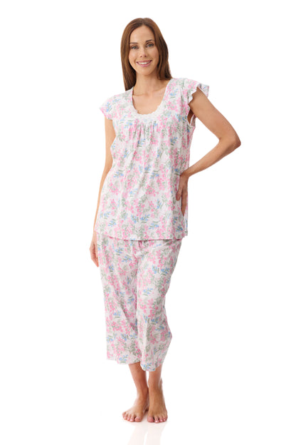 GIVONI - Arosa Jersey Flutter Sleeve Capri Pyjama