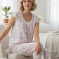 GIVONI - Arosa Jersey Flutter Sleeve Capri Pyjama