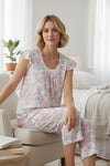 GIVONI - Arosa Jersey Flutter Sleeve Capri Pyjama