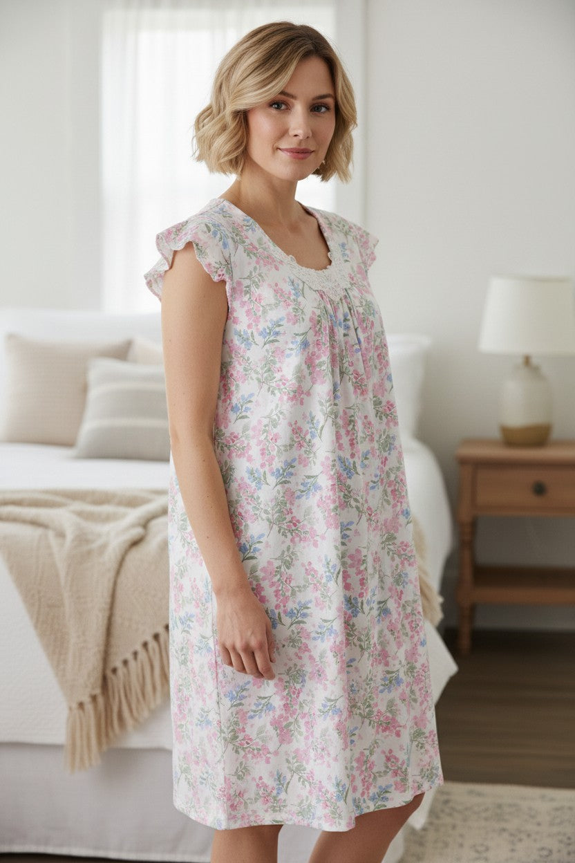 GIVONI - Arosa Jersey Flutter Sleeve Short Nightie