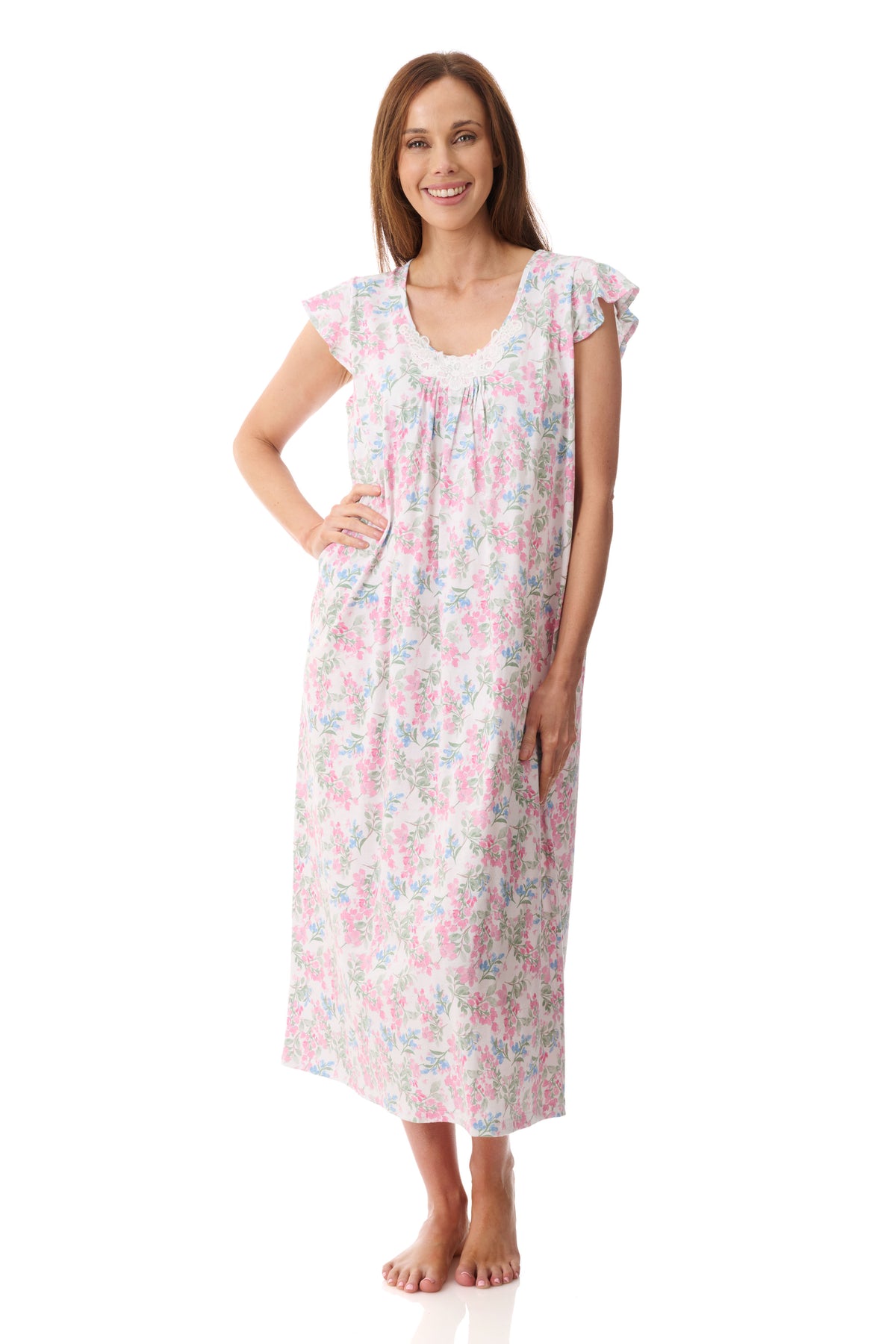 GIVONI - Arosa Jersey Flutter Sleeve Mid Nightie