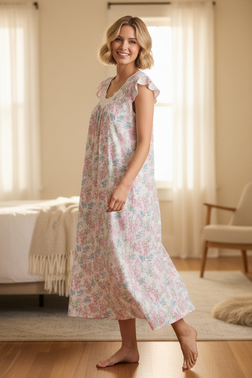 GIVONI - Arosa Jersey Flutter Sleeve Mid Nightie