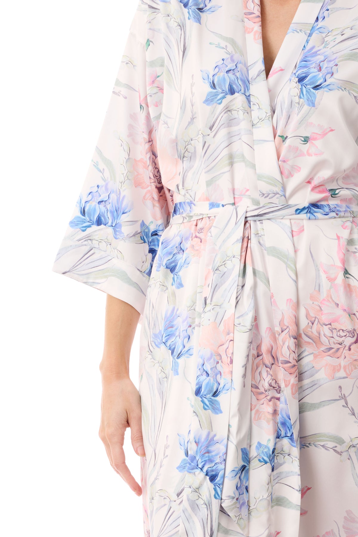 GIVONI - Zanika Stretch Satin Wrap Gown
