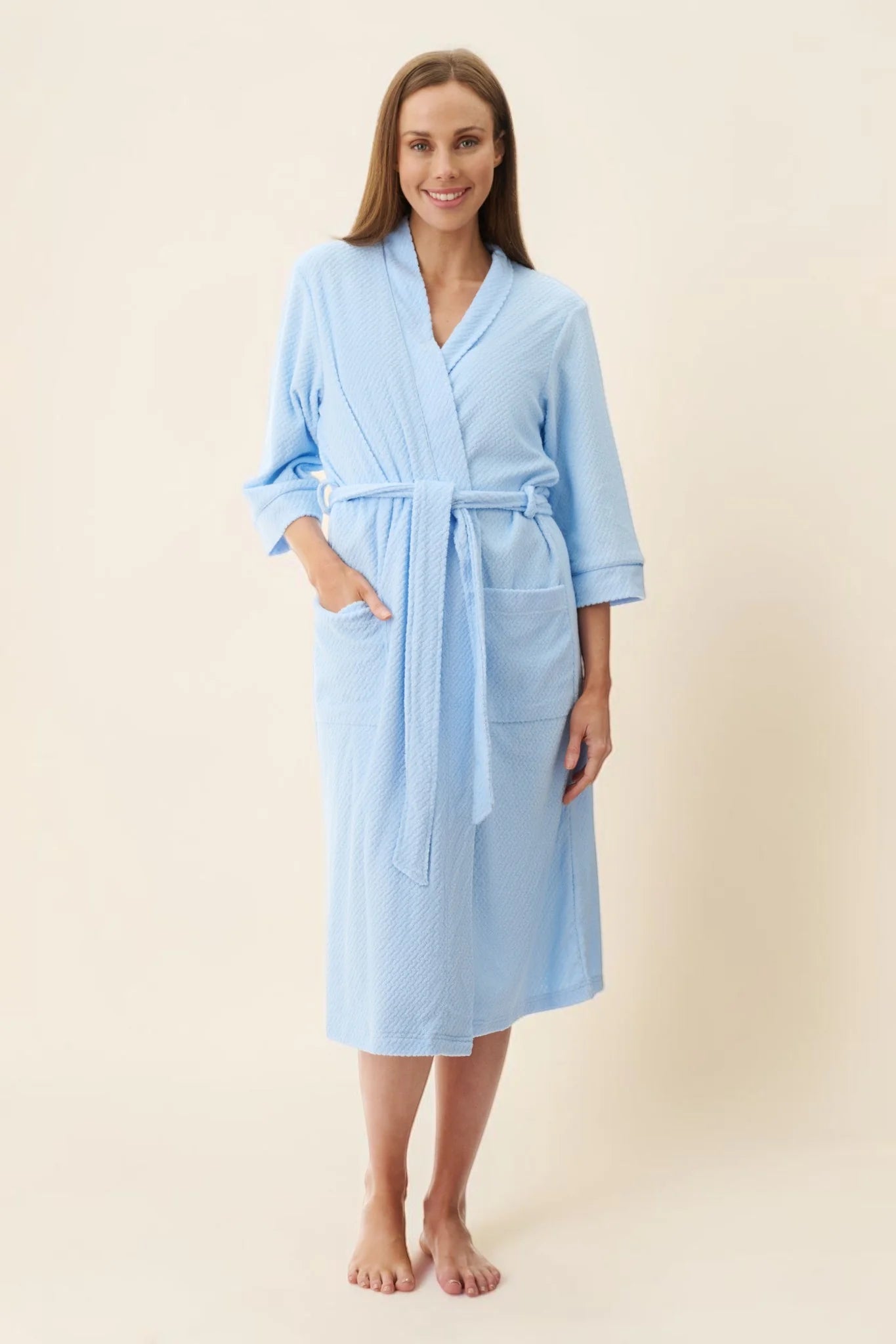 GIVONI - Jacquard Knit Short Wrap Gown
