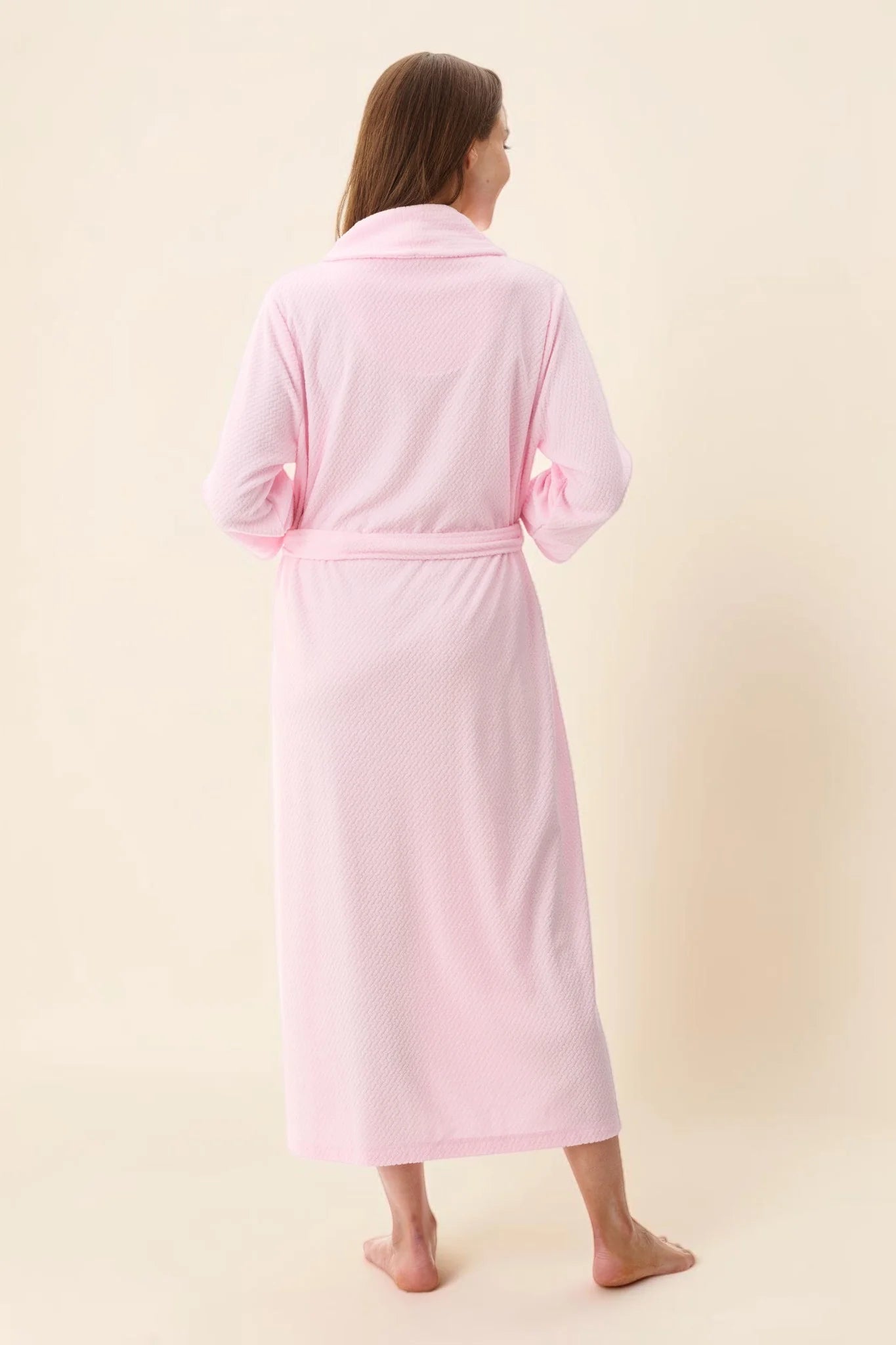 GIVONI - Jacquard Knit Towelling Mid Gown with Collar