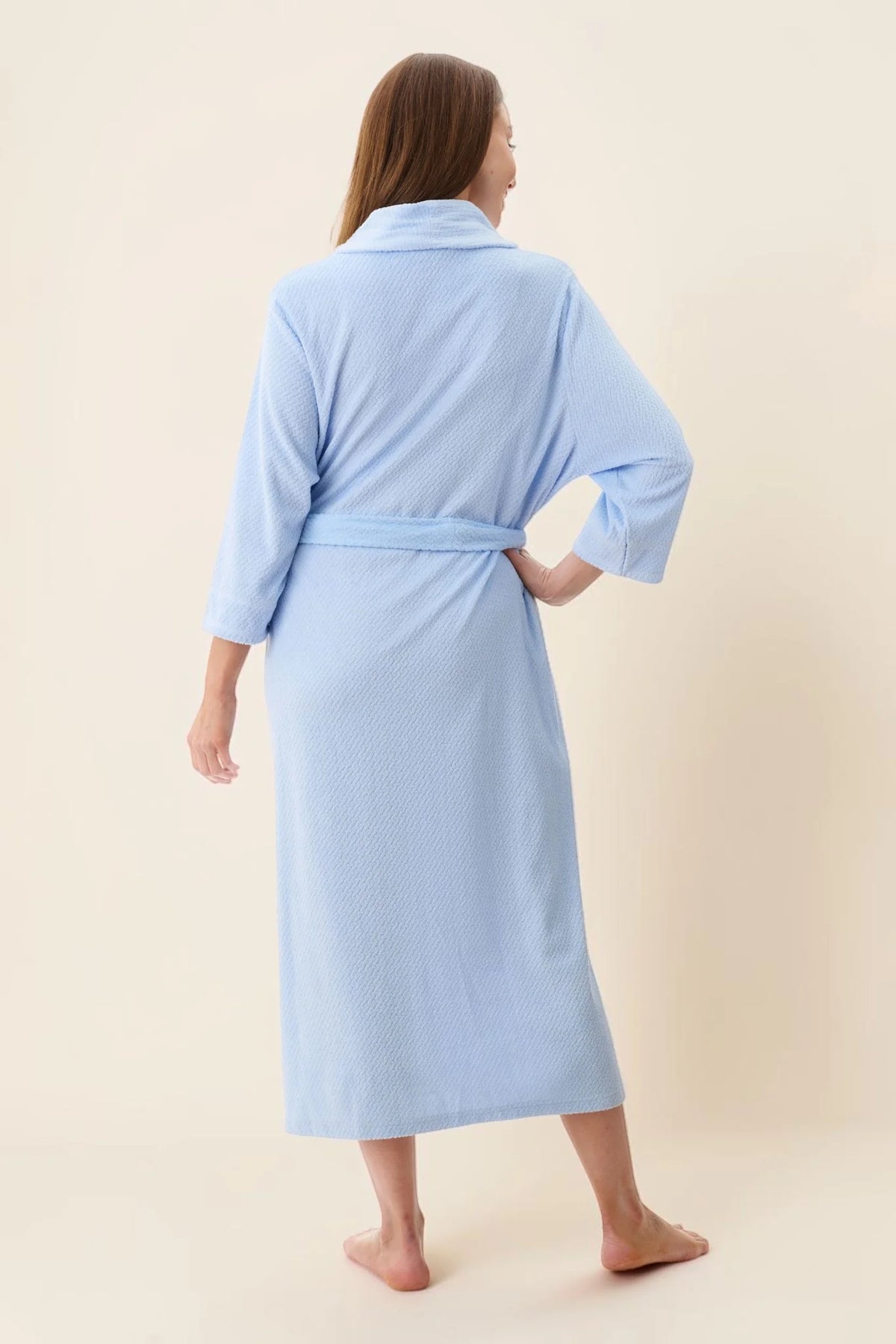 GIVONI - Jacquard Knit Towelling Mid Gown with Collar