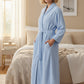 GIVONI - Jacquard Knit Towelling Mid Gown with Collar