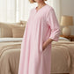 GIVONI - Jacquard Zip Front Short Gown with Yoke