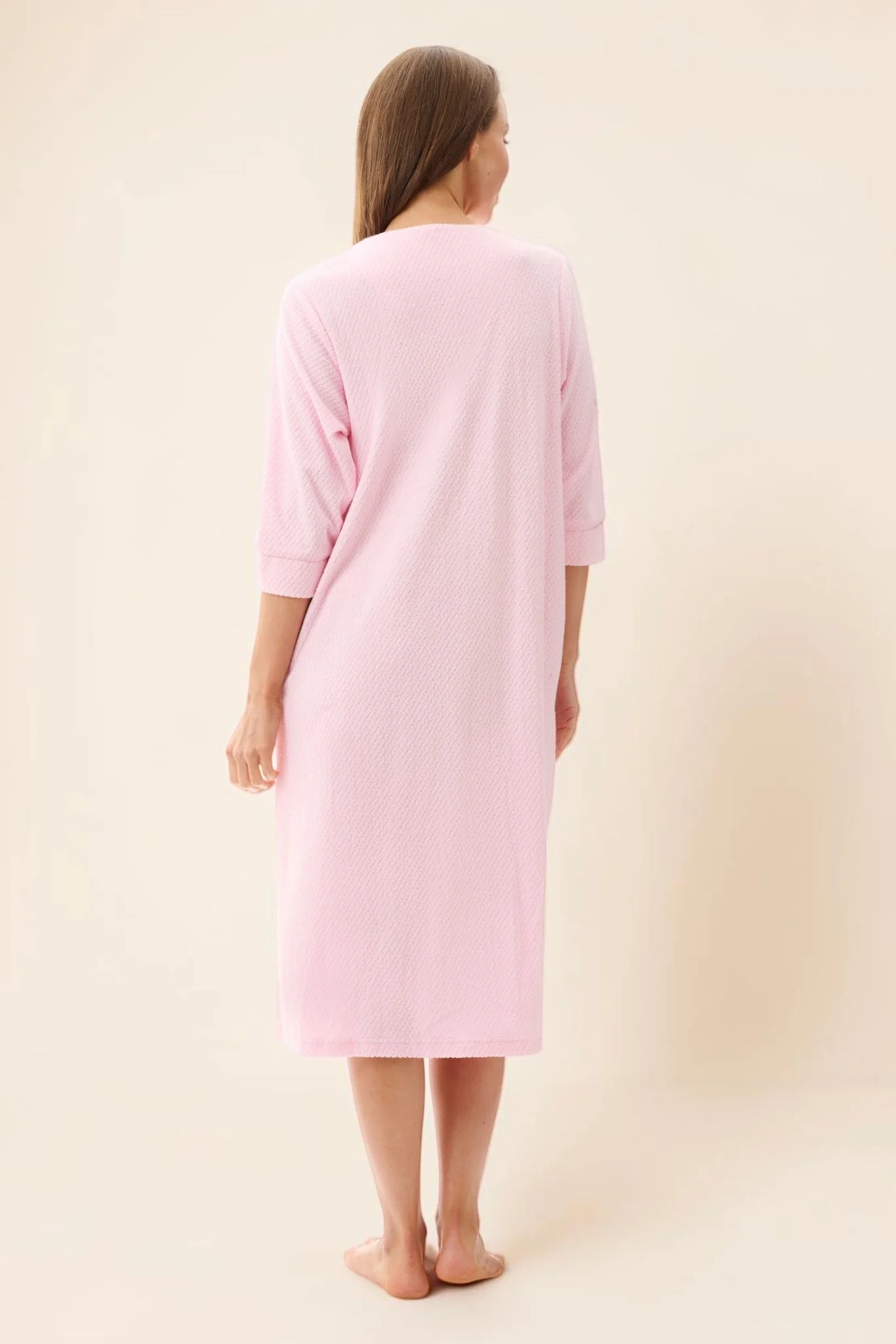 GIVONI - Jacquard Button Up Gown with Yoke