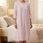 GIVONI - Jacquard Button Up Gown with Yoke