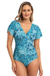 Jantzen: Chantille Flutter Sleeve One Piece Bather