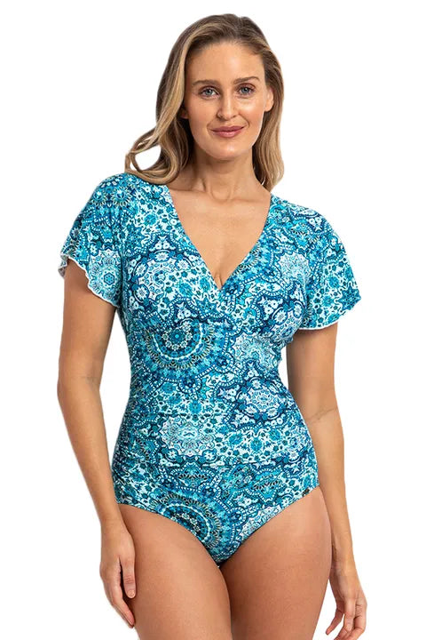 Jantzen: Chantille Flutter Sleeve One Piece Bather