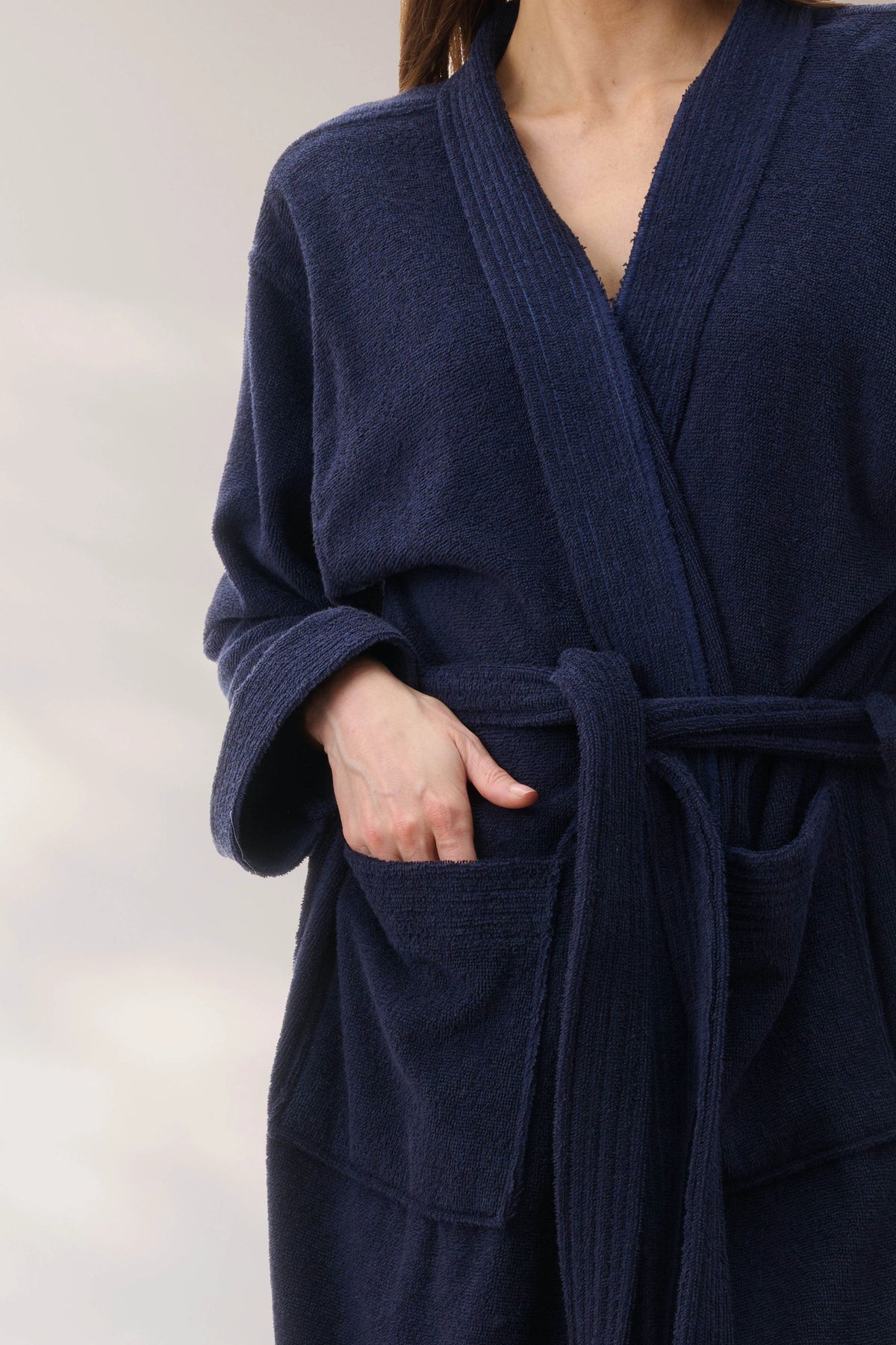 GIVONI - Towelling Mid Length Wrap Gown