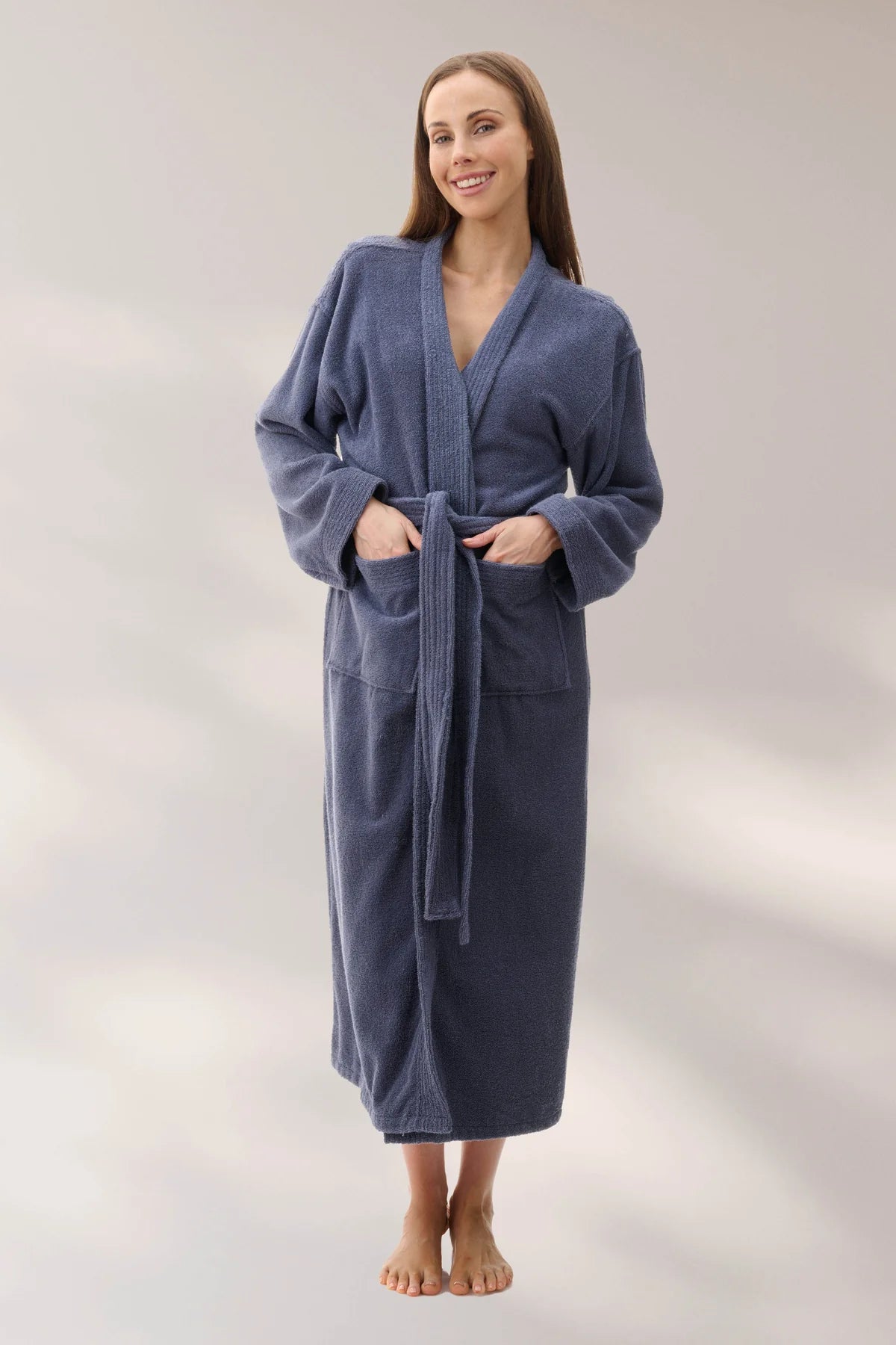 GIVONI - Towelling Mid Length Wrap Gown