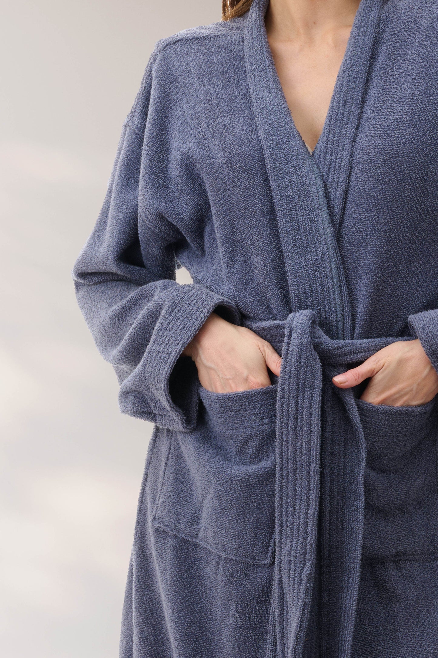 GIVONI - Towelling Mid Length Wrap Gown
