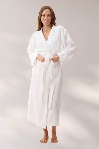 GIVONI - Towelling Mid Length Wrap Gown