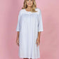 FRENCH COUNTRY:  Pinstripe Round Neck Cotton Nightie