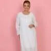 FRENCH COUNTRY:  60's White Cambric Cotton Nightie L/S 110cm