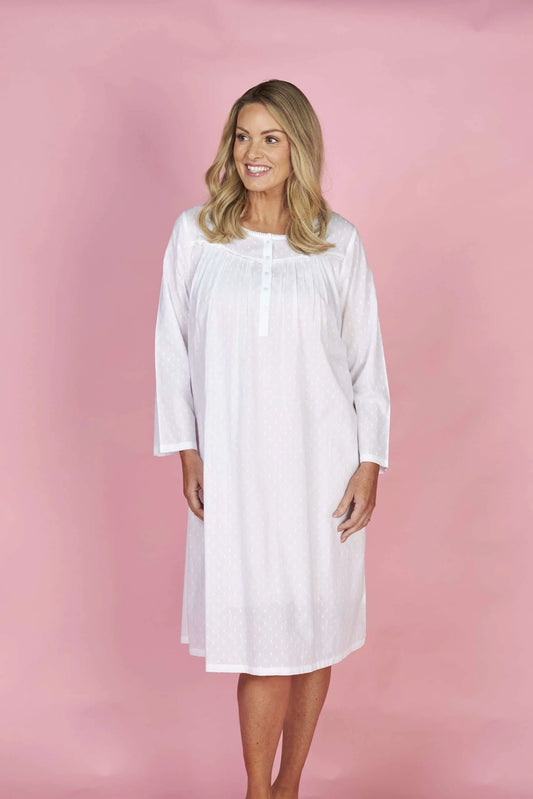 FRENCH COUNTRY:  Hailspot Round Neck Cotton Nightie