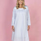 FRENCH COUNTRY:  Pinstripe Long Sleeve Cotton Nightie