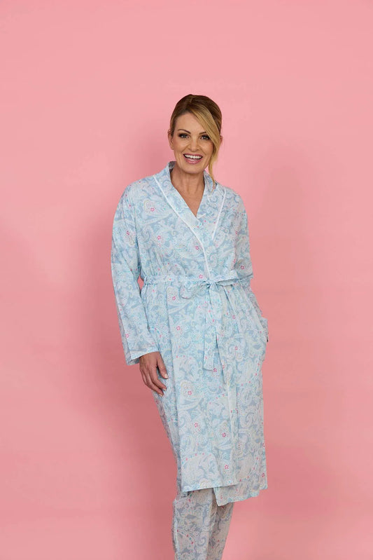 FRENCH COUNTRY:  Vintage Paisley Wrap Around Robe