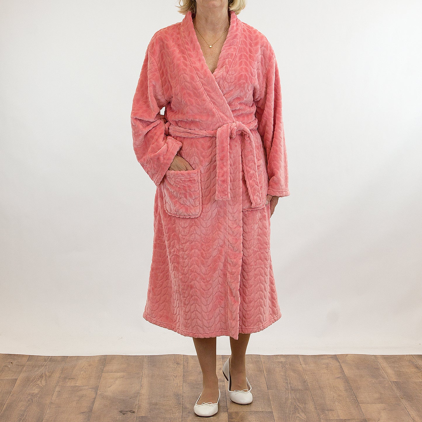 French Country: Mid Length Plush Dressing Gown.