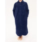 Givoni: Long Length Luxury Polar Button Front Dressing Gown NAVY
