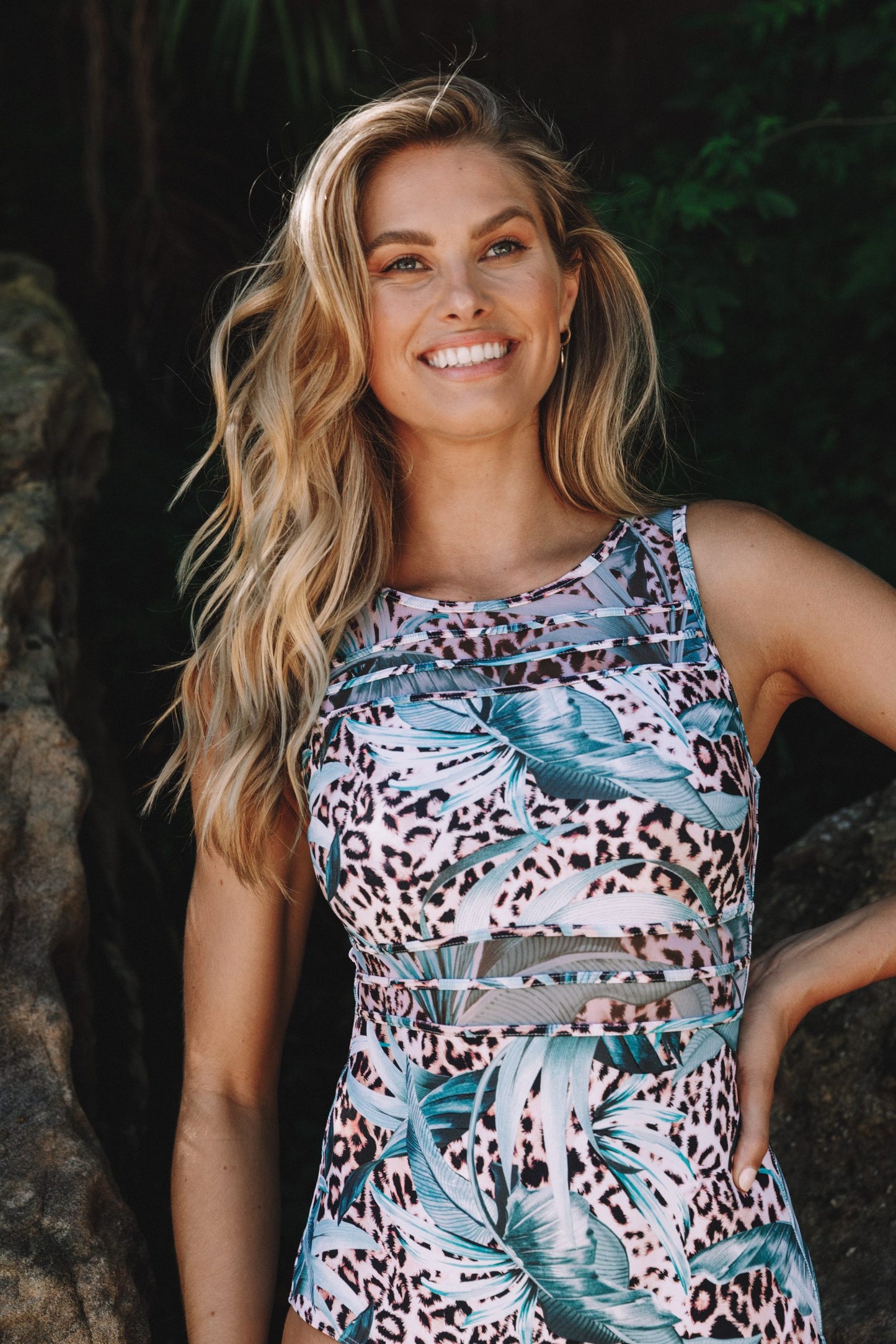 Jantzen: Island Mesh High Neck One Piece Bather