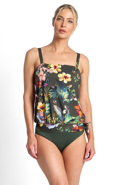 Jantzen Hibiscus Bandeau Blouson Singlet