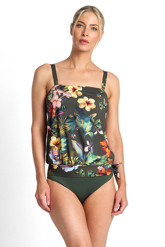 Jantzen Hibiscus Bandeau Blouson Singlet