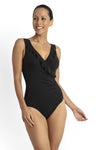 Jantzen: Cosmopolitan Mesh Frill Cross Front One Piece