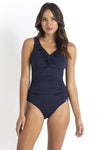 Jantzen: Cosmopolitan DD/E Ruched Mesh Frill One Piece