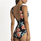 Jantzen: Lily Garden Mesh Frill Cross Front One Piece