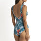 Jantzen: Lily Garden Mesh Frill Cross Front One Piece