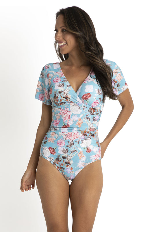 Jantzen: Paris Flutter Sleeve One Piece