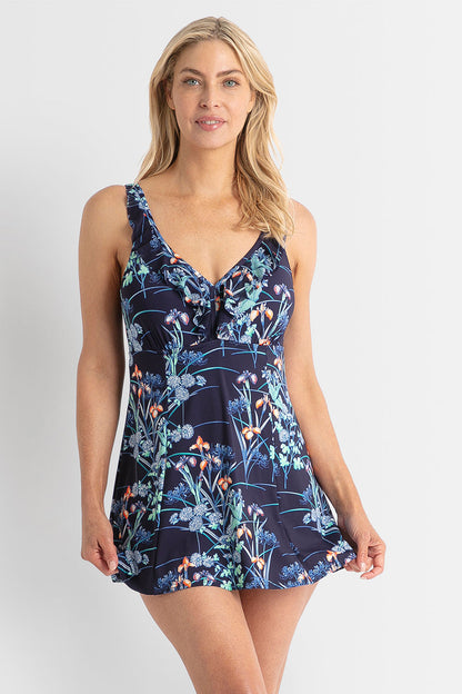 Jantzen : Maja Mesh Ruffle Swim Dress