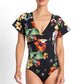 Jantzen Hibiscus Flutter Sleeve  1PC